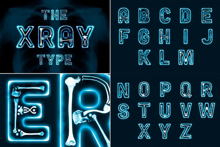 PSD la typographie alphabétique de xray psd