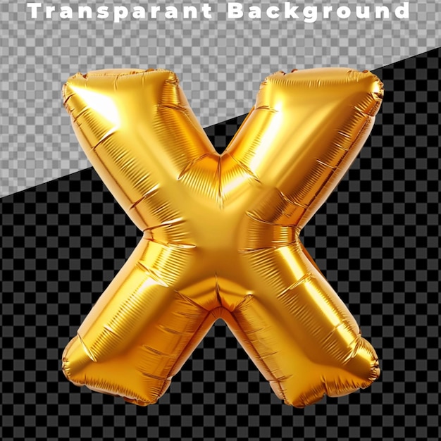 Typographie en ballons Lettres 3D isolées dans des ballons d'hélium sur fond PNG