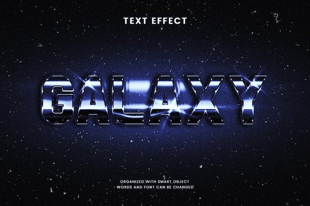 Typographie Brillante Effet De Texte Galaxie Futuriste 3d