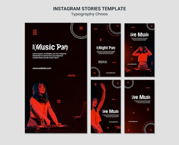 Typographie chaos instagram stories