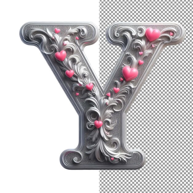 Typographie dimensionnelle Lettres 3D isolées sur fond PNG