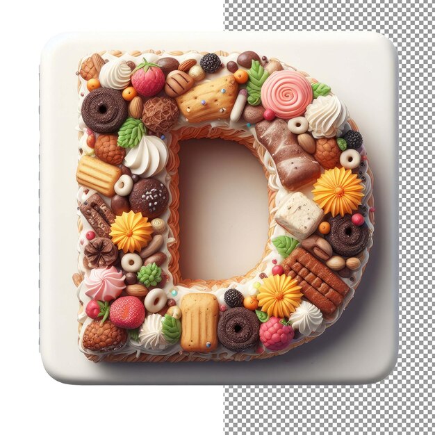 PSD typographie douce offrez-vous de délicieuses lettres de gâteau en 3d