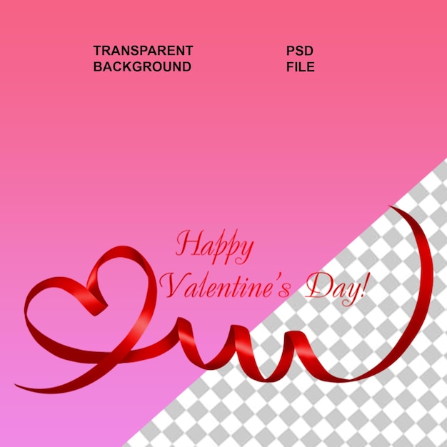 Typographie du jour de la Saint-Valentin sur un fond isolé transparent