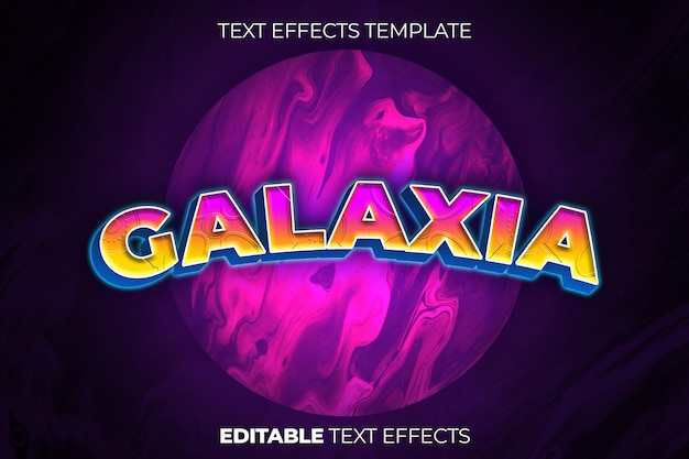 typographie effet de texte galaxia