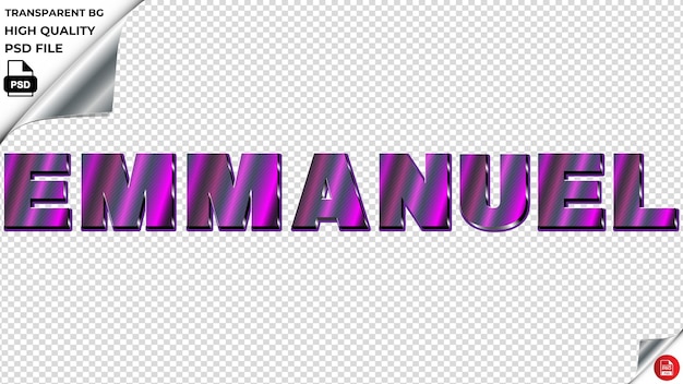 PSD la typographie emmanuel lumière violette texte métallique psd transparent