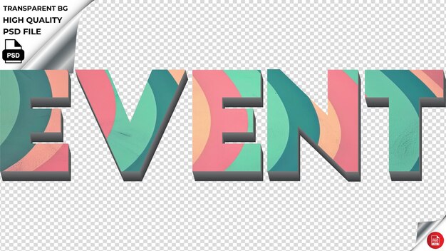 PSD la typographie de l'événement gradient turquoise rétro texture du texte psd transparent