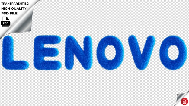 PSD la typographie lenovo est bleue, le texte est moelleux, le psd est transparent.