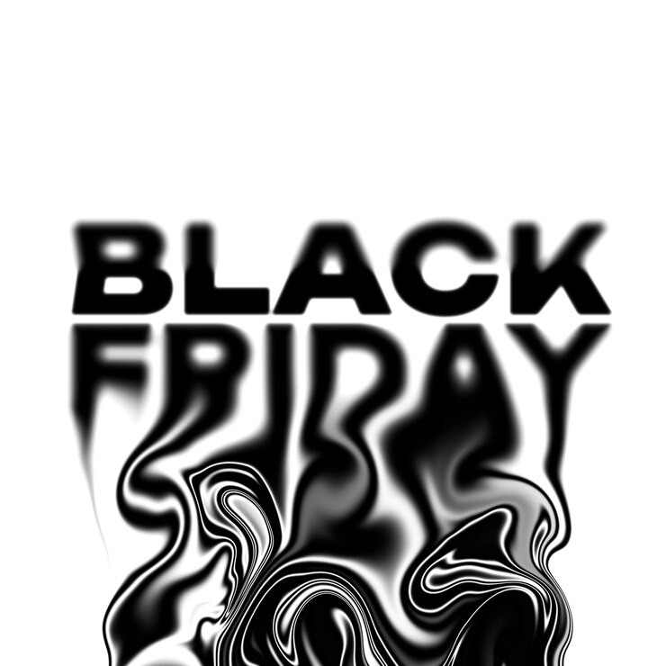 PSD la typographie photoshop du vendredi noir liquide modifiable