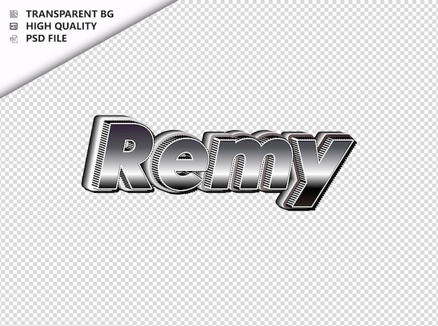 PSD la typographie de remy texte en noir et argent psd transparent