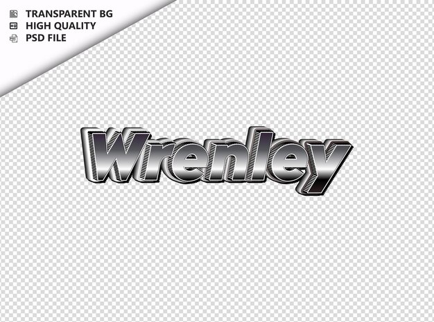 La Typographie De Wrenley Texte Argenté Noir Psd Transparent
