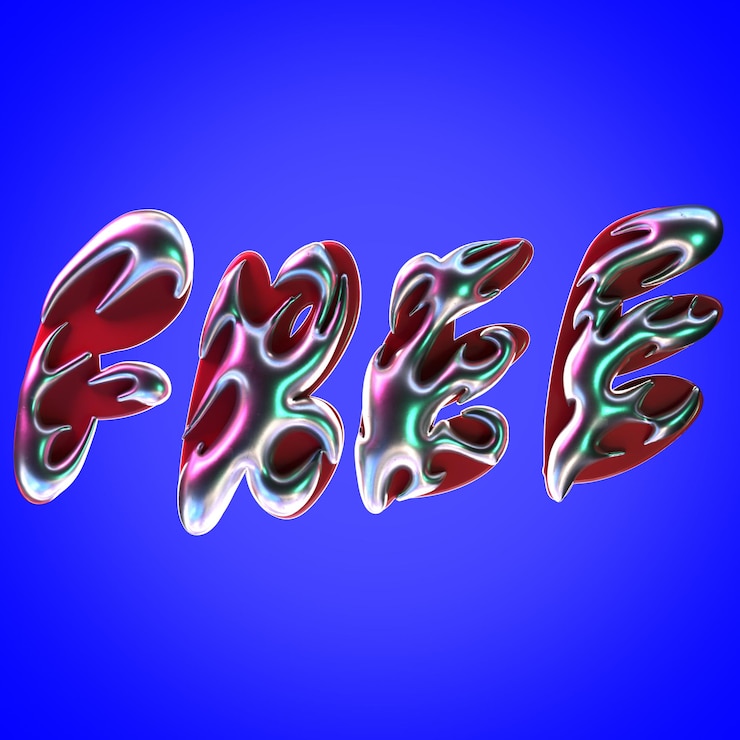 PSD typography 3d metallic