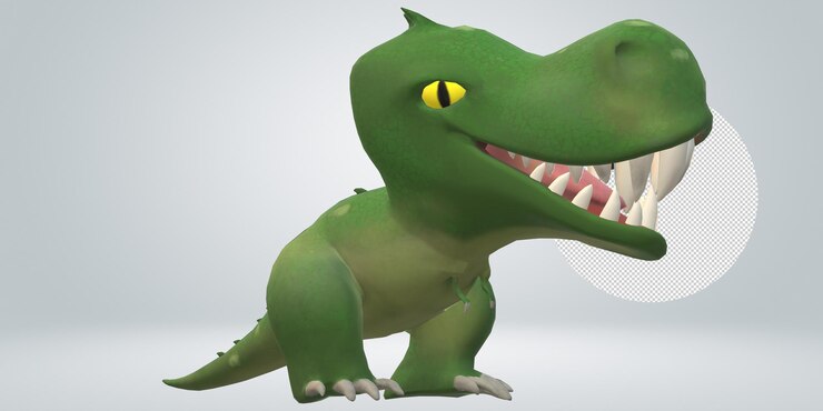 PSD tyrannosaurus rex 3d isolato su uno sfondo trasparente