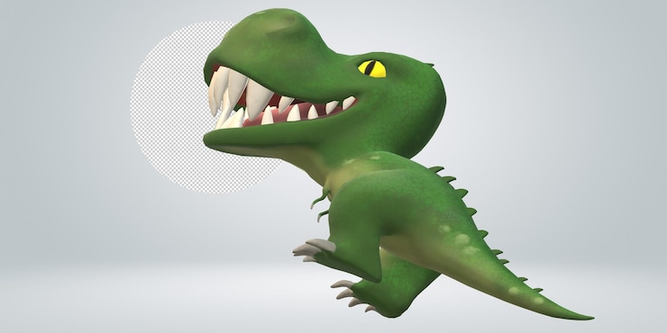 PSD tyrannosaurus rex 3d isolato su uno sfondo trasparente