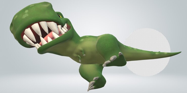PSD tyrannosaurus rex 3d isolato su uno sfondo trasparente
