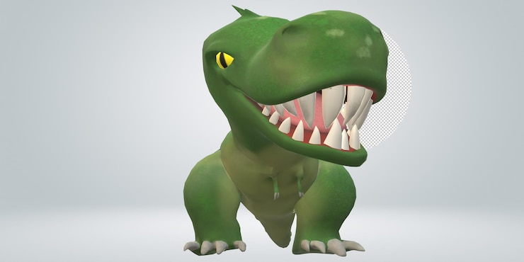 PSD tyrannosaurus rex 3d isolato su uno sfondo trasparente