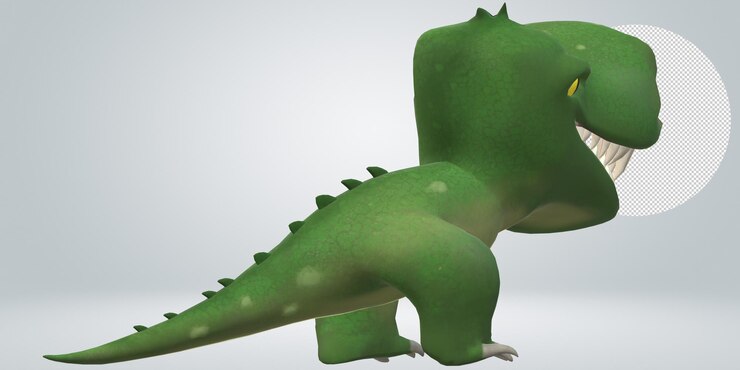 PSD tyrannosaurus rex 3d isolato su uno sfondo trasparente
