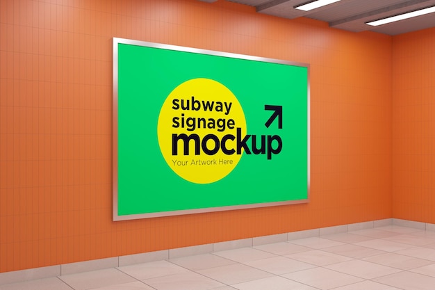 U-Bahn horizontale Beschilderung Mockup Billboard Mock-up