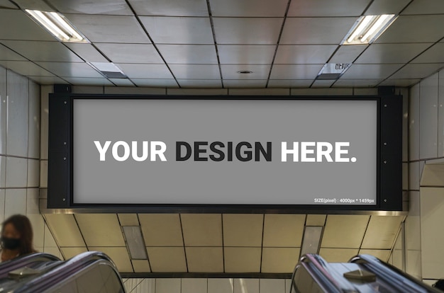 U-Bahn-Szenerie und Werbe-Mockup