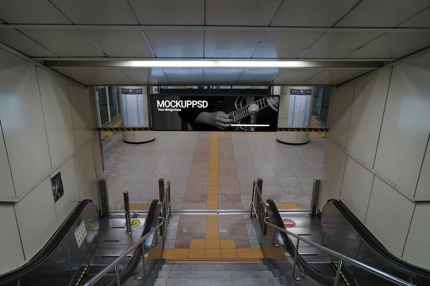 U-Bahn-Szenerie und Werbe-Mockup
