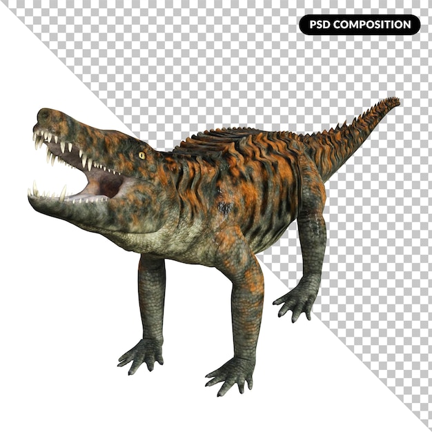 Uberabasuchus Dinosaurier isolierte 3D-Darstellung