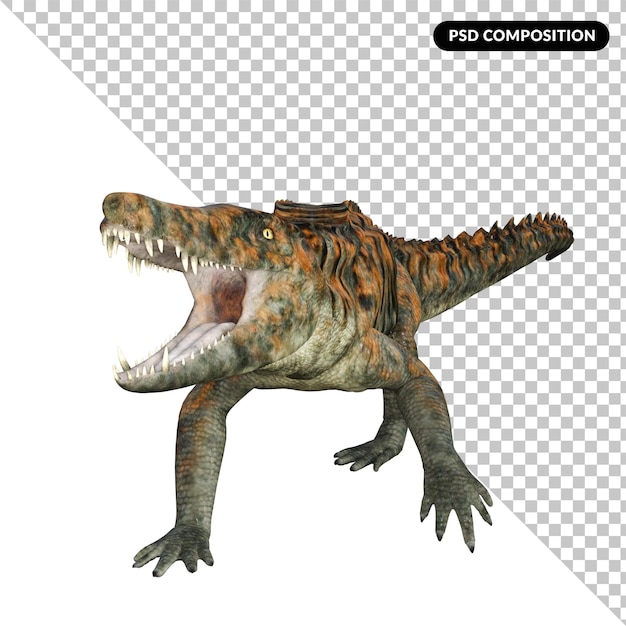 Uberabasuchus Dinosaurier isolierte 3D-Darstellung