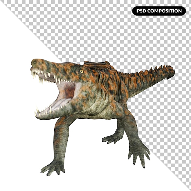 PSD uberabasuchus dinosaurier isolierte 3d-darstellung