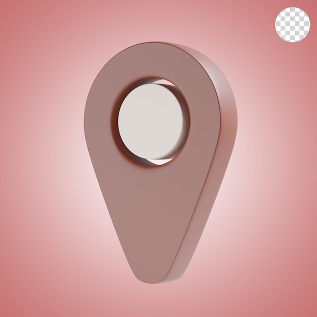 Ubicación del icono e ilustración en 3D