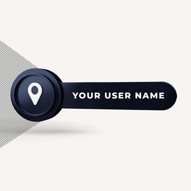 PSD ubicación icono nombre de usuario colocando render 3d