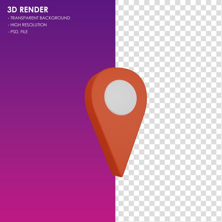 PSD ubicación del mapa del icono 3d