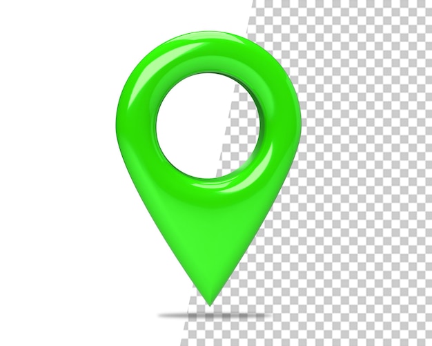 Ubicación mapa pin 3d icono verde