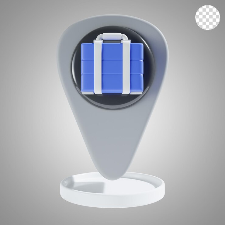 PSD ubicación de la oficina icono 3d