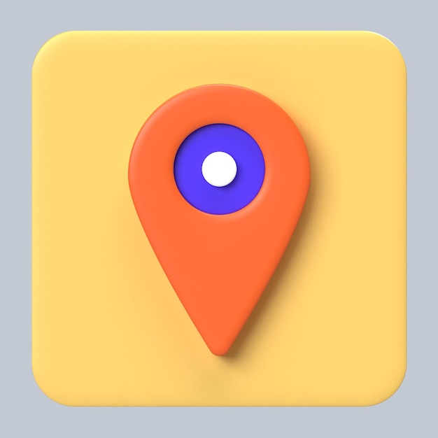 Ubicación pin 3d icono