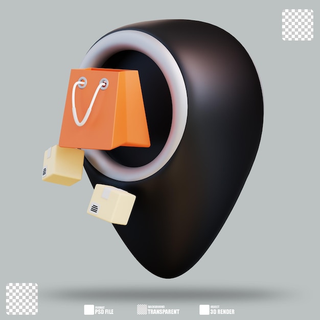 Ubicación del pin de ilustración 3D 2