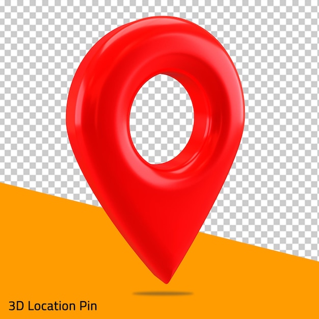 Ubicación pin mapa 3d puntero icono rojo