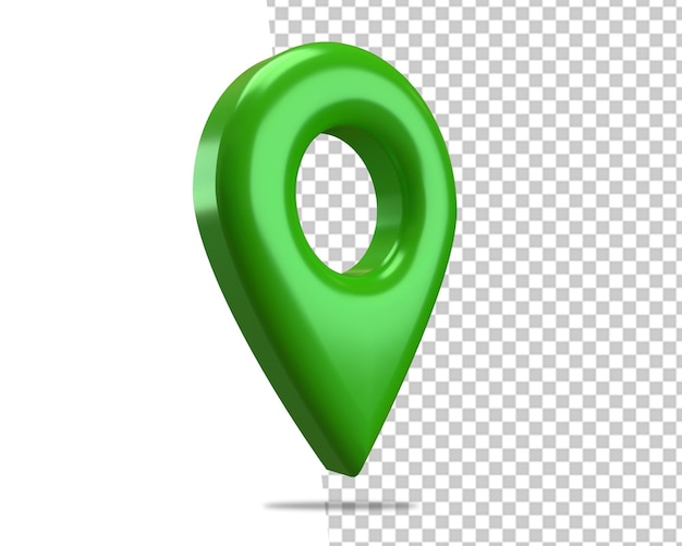 PSD ubicación pin mapa 3d puntero icono verde