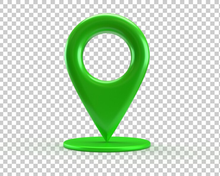 PSD ubicación del pin del mapa icono verde de navegación 3d