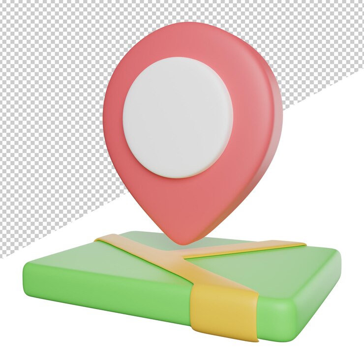 PSD ubicación pin mapa vista lateral 3d renderizado icono ilustración sobre fondo transparente