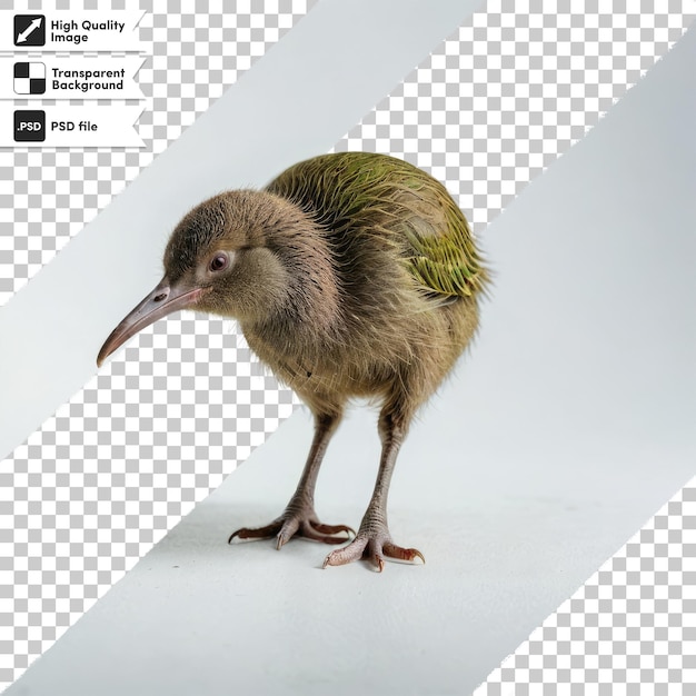 Uccello kiwi PSD su sfondo trasparente con strato di maschera modificabile
