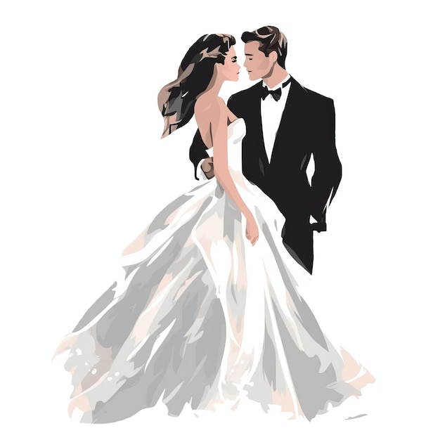 PSD Über schöne glückliche hochzeit transparenter hintergrund png-illustration ai generierte glückliche hochzeit png-illustration