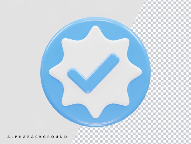 Überprüfte Icon-Illustration 3D-Rendering-transparentes Element