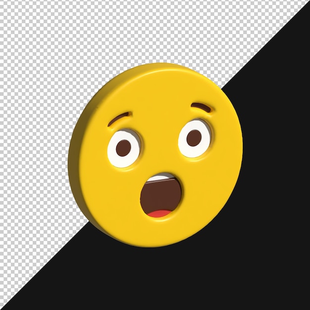 Überraschendes 3D-Emoji Schockiertes Gesicht mit offenem Mund