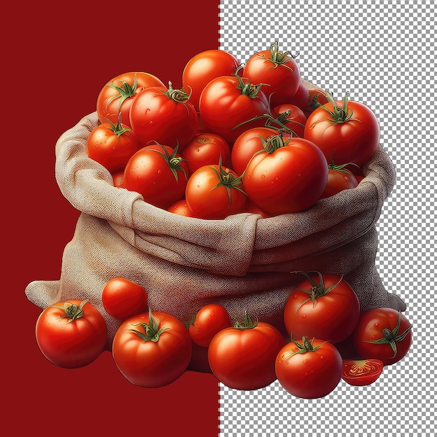 PSD Überreichliche tomatenernte in png