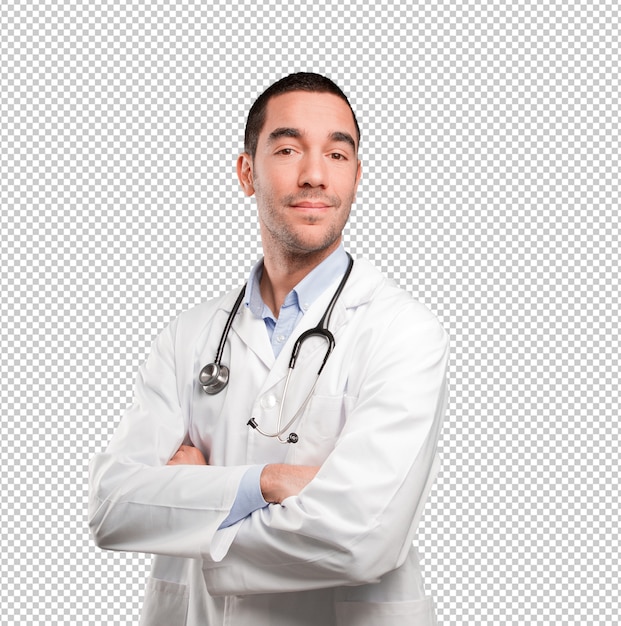 Überzeugte junge Doktoraufstellung
