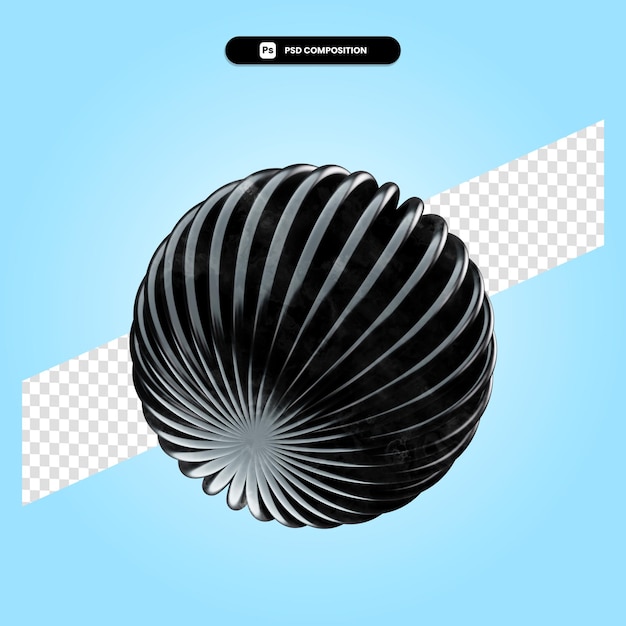 Überzogene Kugel 3D-Darstellung isoliert