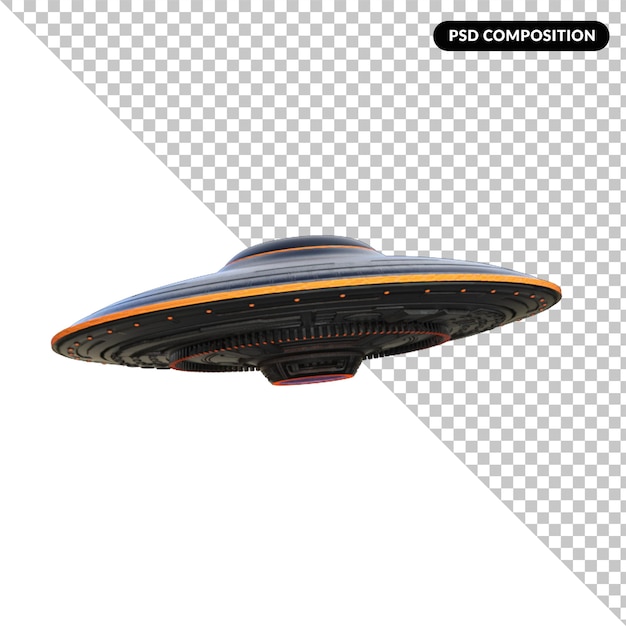 PSD ufo-alien isolierte 3d-darstellung