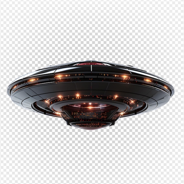 PSD ufo extraterrestre isolé sur fond transparent vaisseau spatial ufo futuriste png générative ai