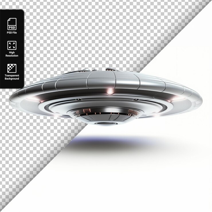 PSD ufo de platillo volador psd aislado en un fondo transparente
