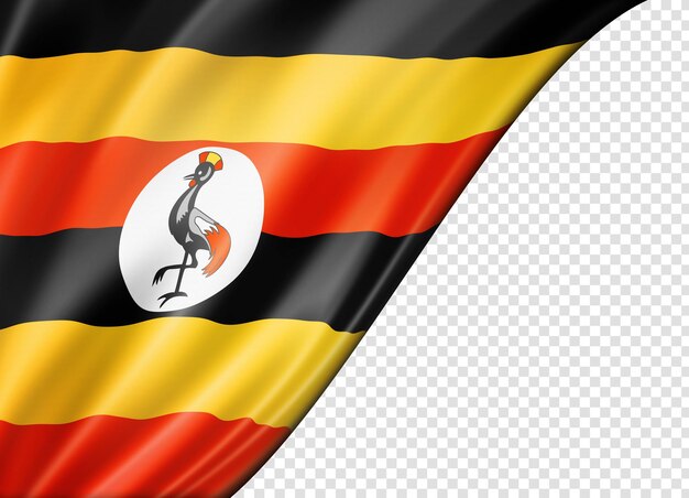 PSD uganda-flagge isoliert auf weißem horizontalen panorama-banner