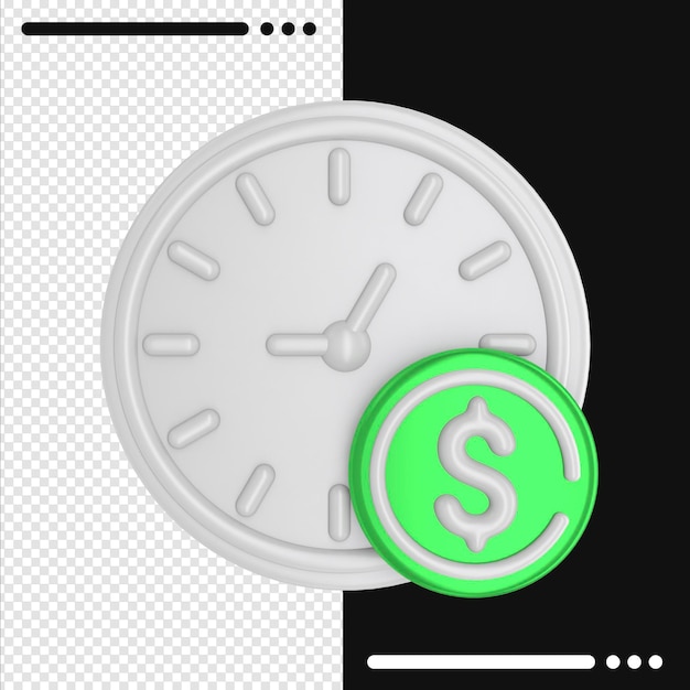 Uhr und Dollar in 3D-Rendering