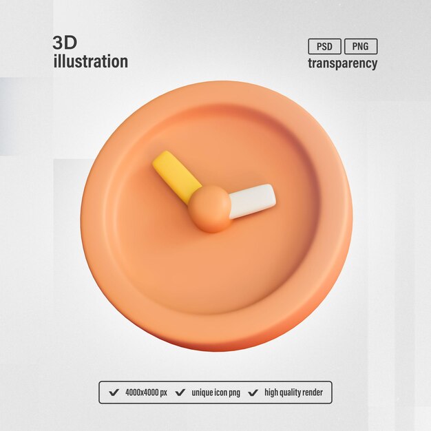 Uhrzeitverwaltung konzept benutzeroberfläche icon isolierte 3d-rendering illustration